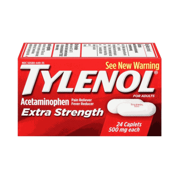 Thuốc giảm đau, hạ sốt Tylenol 500mg dạng viên nén mạnh 24 viên