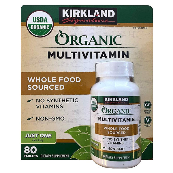 Thuốc bổ Organic người ăn chay có thể uống được Kirkland Organic 80 viên