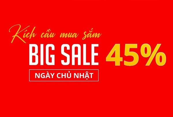 🛒 KÍCH CẦU MUA SẮM - BIG SALE 45% | NGÀY CHỦ NHẬT 🎉