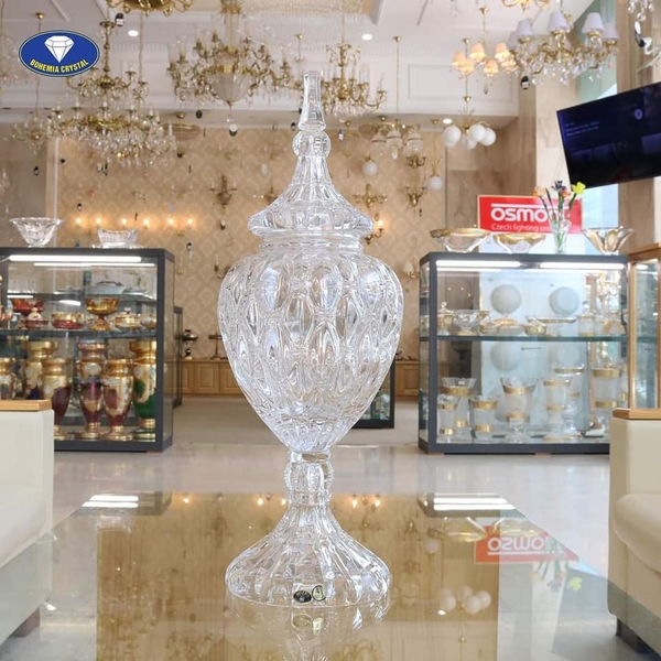 Âu pha lê nắp cao Bohemia Crystal