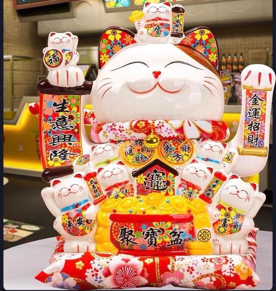 Mèo vẫy tay thần tài Maneki-neko size 32cm