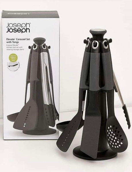 BỘ DỤNG CỤ NHÀ BẾP 7 MÓN JOSEPH JOSEPH (Mẫu mới có kẹp gắp thức ăn cực tiện dụng)