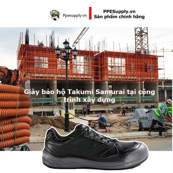 Giày bảo hộ takumi samurai tại công trình xây dựng
