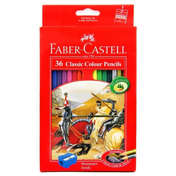 Bút chì màu Classic Knight Faber-Castell 36 màu dài +chuốt