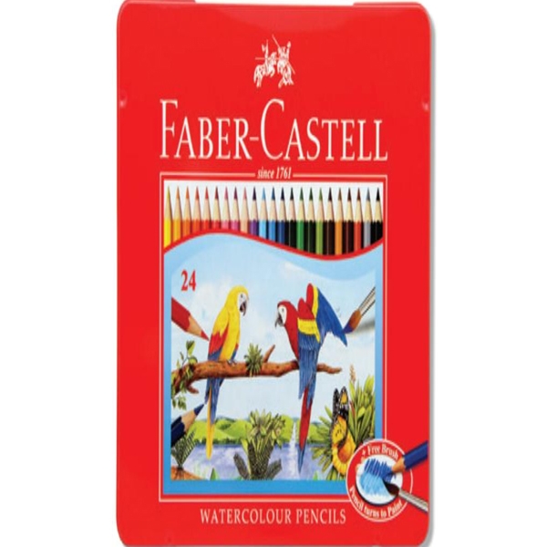 Bút chì màu nước Parrot Faber-Castell 24 màu dài hộp thiếc