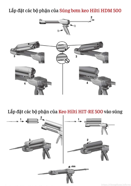 Cách lắp đặt Súng Bắn Keo Hilti HDM 500