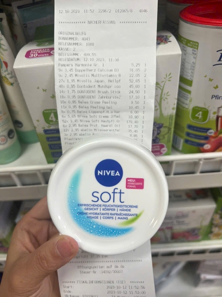 Kem dưỡng da cấp ẩm Nivea Soft - Hàng chuẩn nội địa Đức, mẫu mới 2023