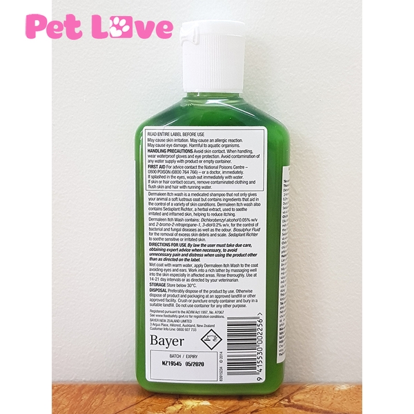 Sữa tắm đặc trị viêm da, nấm da trên chó Dermaleen Pet Love