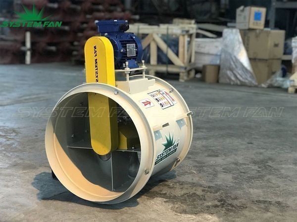 Quạt hướng trục gián tiếp đặt trên nóc buồng sơn Quạt hướng trục gián tiếp đặt trên nóc buồng sơn