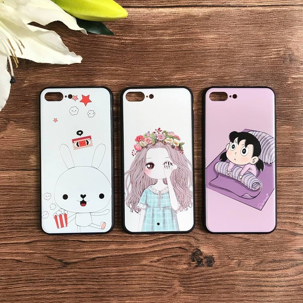 Ốp lưng hoạ tiết viền silicon cho iPhone 7/8 Plus