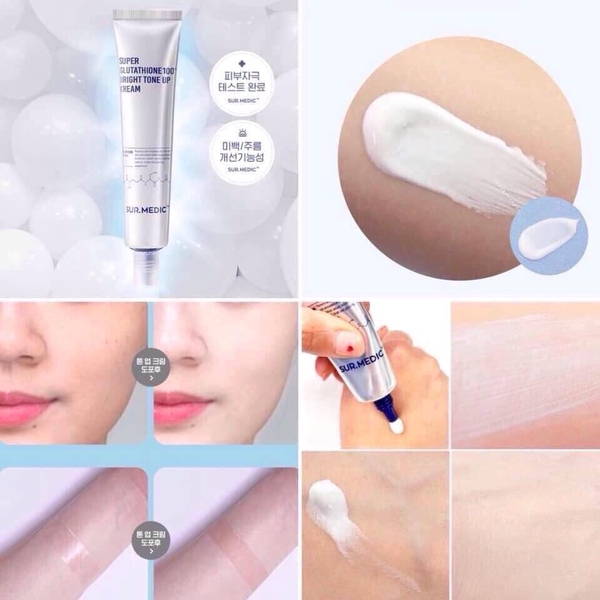 Kem dưỡng trắng da Super Glutathione 100 Bright Tone up Cream