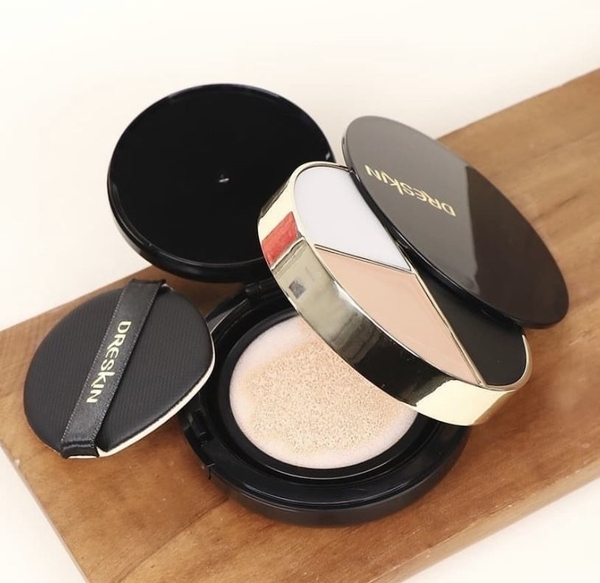 Phấn 3 in 1 Cushion, kem lót, che khuyết điểm Dreskin Chiffon Pact Balm- màu 23 tự nhiên SPF50+/PA+++