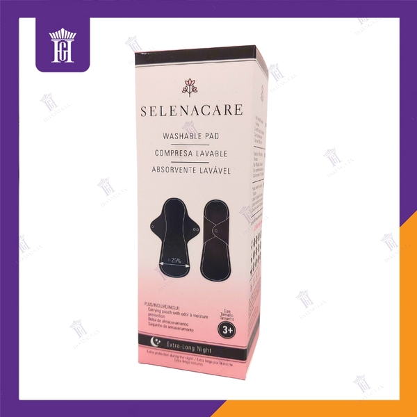 Băng vệ sinh vải siêu thấm Selenacare - nhập khẩu Áo - Pad 3+ - Loại siêu dài rộng 30 cm - siêu thấm 25 ml - Dùng đêm