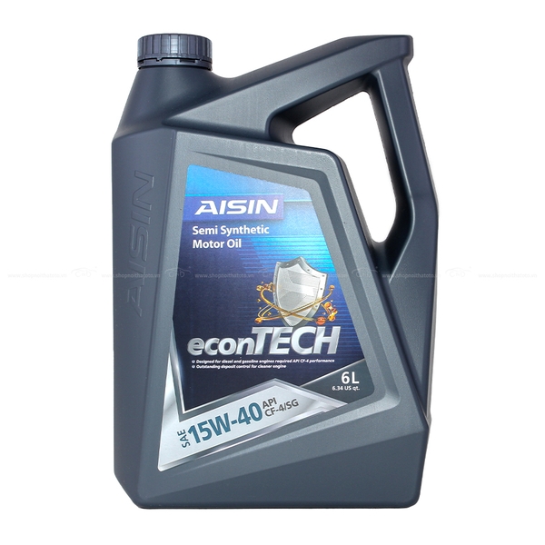 Nhớt Động Cơ AISIN ECSF1546P 15W-40 CF4 / SG Econtech+ Semi Synthetic 6L - Nhập Khẩu Chính Hãng