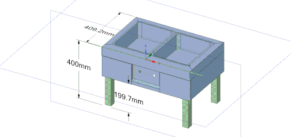 Bếp hâm 2 khay có chân