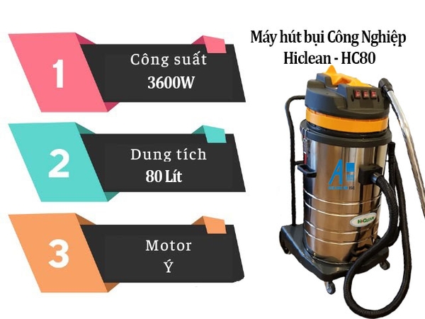 Máy hút bụi công nghiệp hiclean HC80