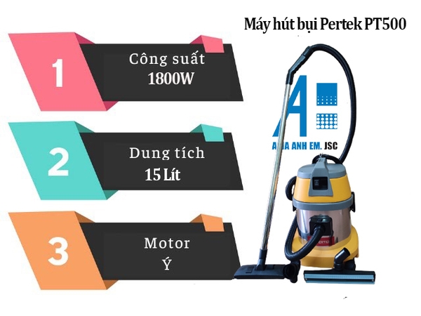 Máy hút bụi công nghiệp Pertek PT500 