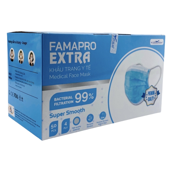 Khẩu trang y tế Famapro Extra xanh (50)