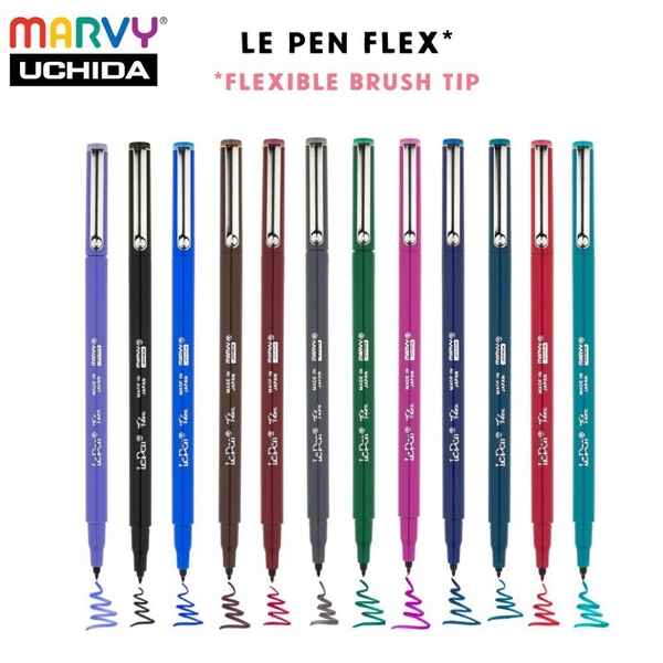 Bút lông đầu brush Marvy Lepen Flex 4800 pastel (12)