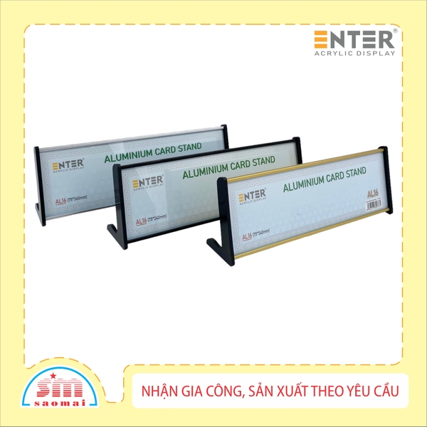 Kệ nhôm chức vụ 1 mặt Enter AL16 75x240mm