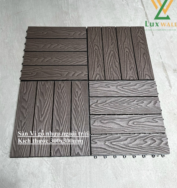 Vỉ Gỗ Nhựa LUXWALL 3D Dark Brown