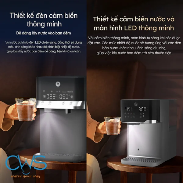 Đèn Cảnh Báo Thông Minh và Thay Lõi Dễ Dàng Trên Máy Nóng Lạnh GE