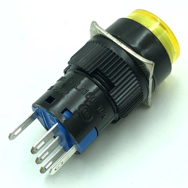 nut-nhan-giu-la16y-11dz-5-chan-co-den-24v-mau-vang-al6-a-16mm-x4h24