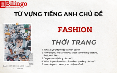 TỪ VỰNG VÀ CÁC CÂU HỎI TIẾNG ANH CHỦ ĐỀ FASHION (THỜI TRANG)