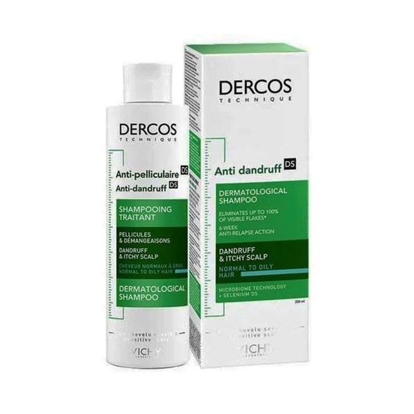 Dầu gội giảm gàu cho da đầu dầu ngứa Vichy Dercos Anti Dandruff DS Dermatological Shampoo 200ml