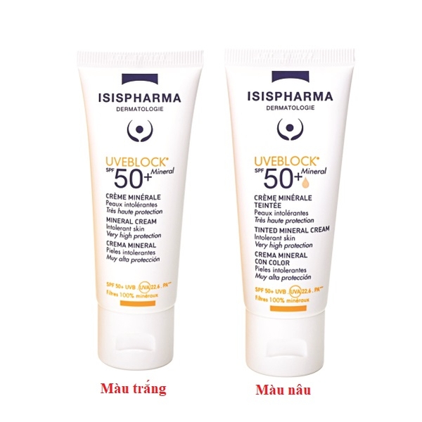 Kem chống nắng Isis Pharma UveBlock SPF50+ Mineral 40ml - dành cho da nhạy cảm