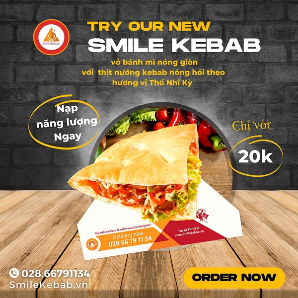 Bánh mỳ tam giác Smile Kebab_Loại thường
