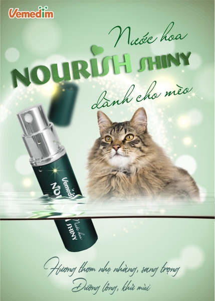 Nước hoa dành cho mèo Nourish Shiny Mùi Thơm Nhẹ Nhàng, Dưỡng Lông, Khử Mùi 10ml - SP005420