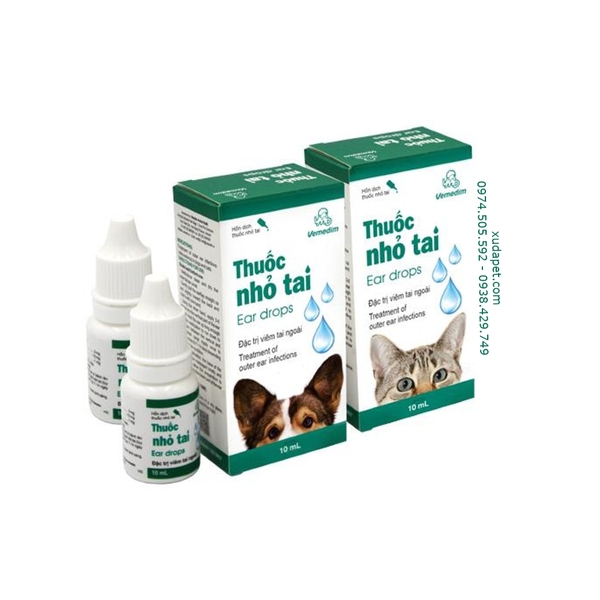 Thuốc Nhỏ Tai - Đặc Trị Viêm Tai Ngoài Cho Chó Mèo 10ml - SP005422