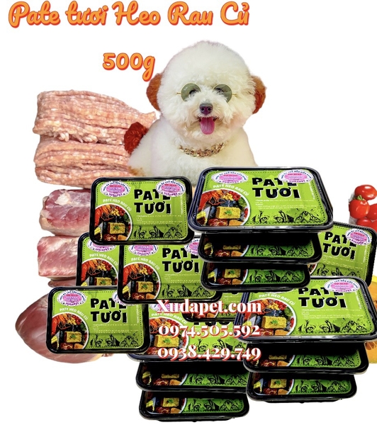 Pate Tươi Thịt Heo Rau Củ Cho Chó Mèo Nguyên Chất 100% Hộp 500g - SP005434