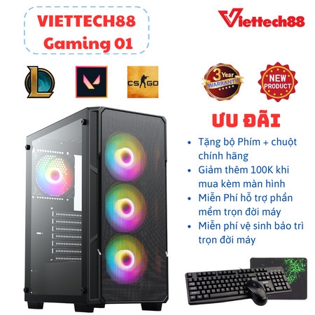 PC Viettech88 Gaming 01 (Core i5 10400F/ Ram 16GB/ Main H510M/ SSD 256GB/ GTX 1660 6GB Gaming)