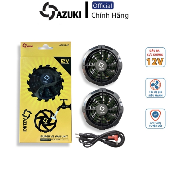 Quạt Áo Điều Hoà không chổi than AZUKI SUPER V2 12V siêu mạnh