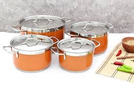 Bộ nồi fivestars 4 chiêc màu cam ( xanh chối - xanh biển - vàng)
