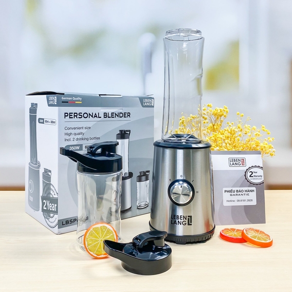 Máy xay sinh tố cầm tay lebenlang lbsp8648 dung tích 300-600ml, 350w (1 cối 2 bình)