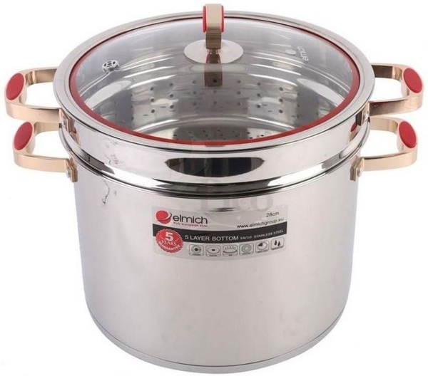 Nồi luộc gà có giá hấp elmich red velvet el0979 ch séc