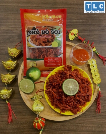 Bò khô sợi to bonbon túi 60gram