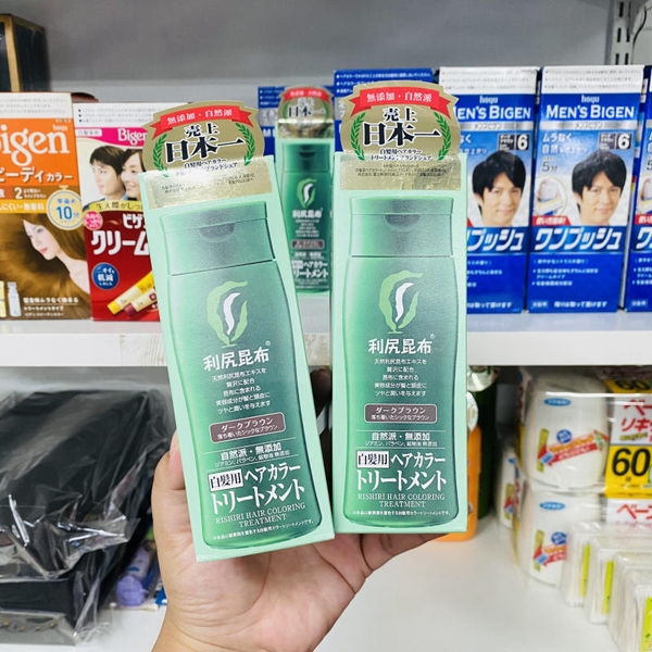 DẦU GỘI NHUỘM TÓC PHỦ BẠC RISHIRI HAIR COLORING TREATMENT - MÀU NÂU TỐI 200G