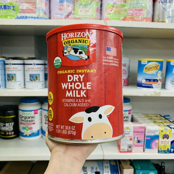 SỮA TƯƠI NGUYÊN KEM DẠNG BỘT HORIZON ORGANIC DRY WHOLE MILK - 870G