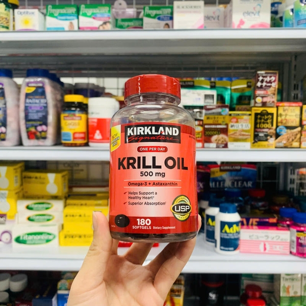 DẦU NHUYỄN THỂ KIRKLAND SIGNATURE ONE PER DAY KRILL OIL 500 MG - 180 VIÊN