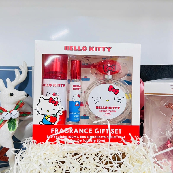 SET NƯỚC HOA HELLO KITTY FRAGRANCE GIFT - CHAI FULL 50ML + CHIẾT 10ML + BODY MISS 50ML