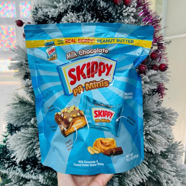 BÁNH CHOCOLATE SỮA NHÂN BƠ ĐẬU PHỘNG SKIPPY PB MINIS - 516G