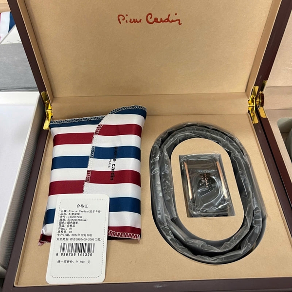 SET HỘP GỖ DÂY THẮT LƯNG PIERRE CARDIN PARIS ( 1 DÂY LƯNG & 1 VÍ)
