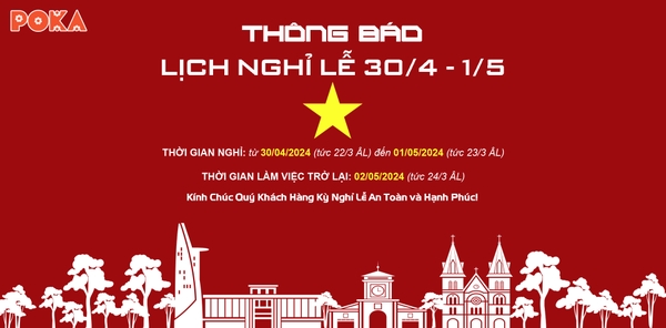 Thông báo: Lịch nghỉ lễ 30/4 và 1/5 năm 2024 của Bepnuong.vn