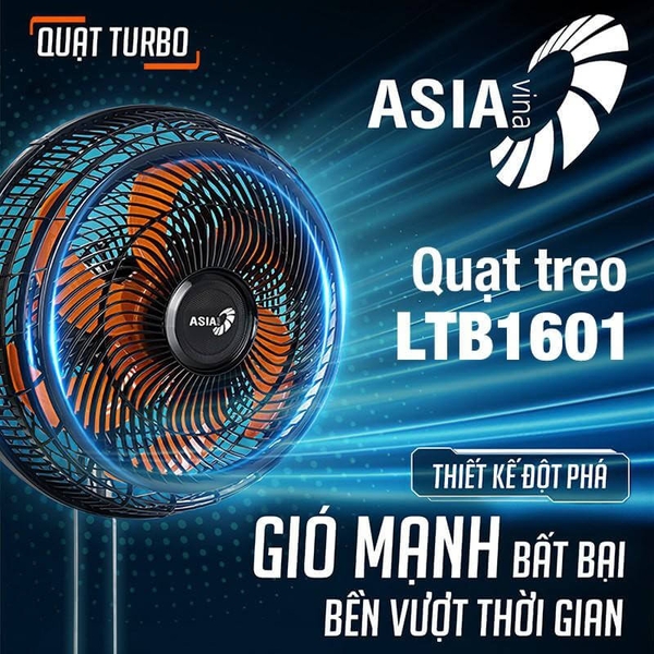 Quạt treo tường ASIA Turbo LTB1601- 80W - Sải cánh 40cm - gió tải rộng cực mạnh