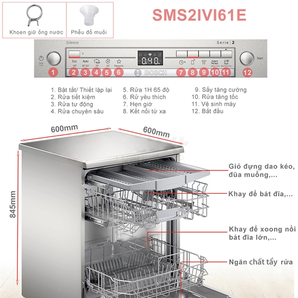 Máy Rửa Chén Bát Bosch SMS2IVI61E - SERIE 2