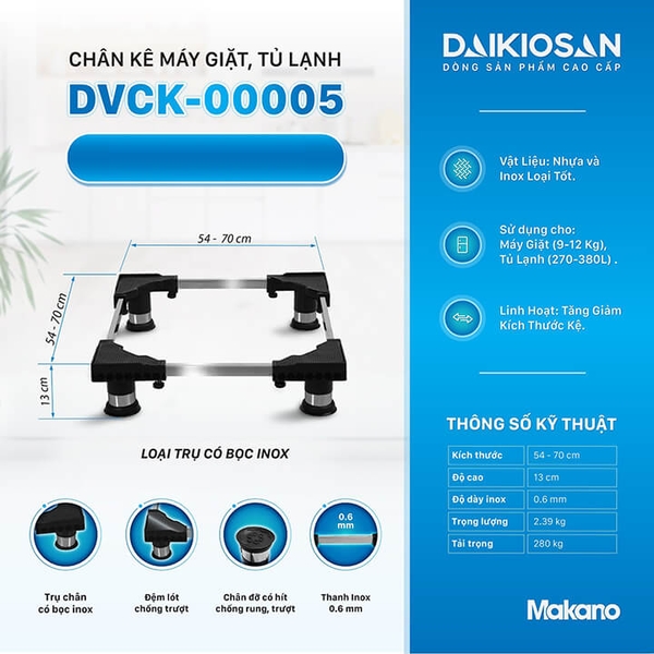 DVCK-00005 - Chân kê máy giặt, tủ lạnh Daikiosan